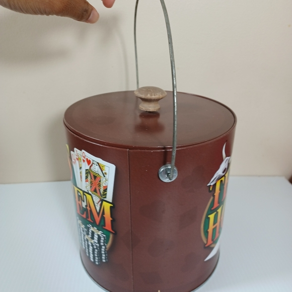 Texas Hold'em Collectible Emepty Retro Ice Bucket Rare 7in - Picture 6 of 16